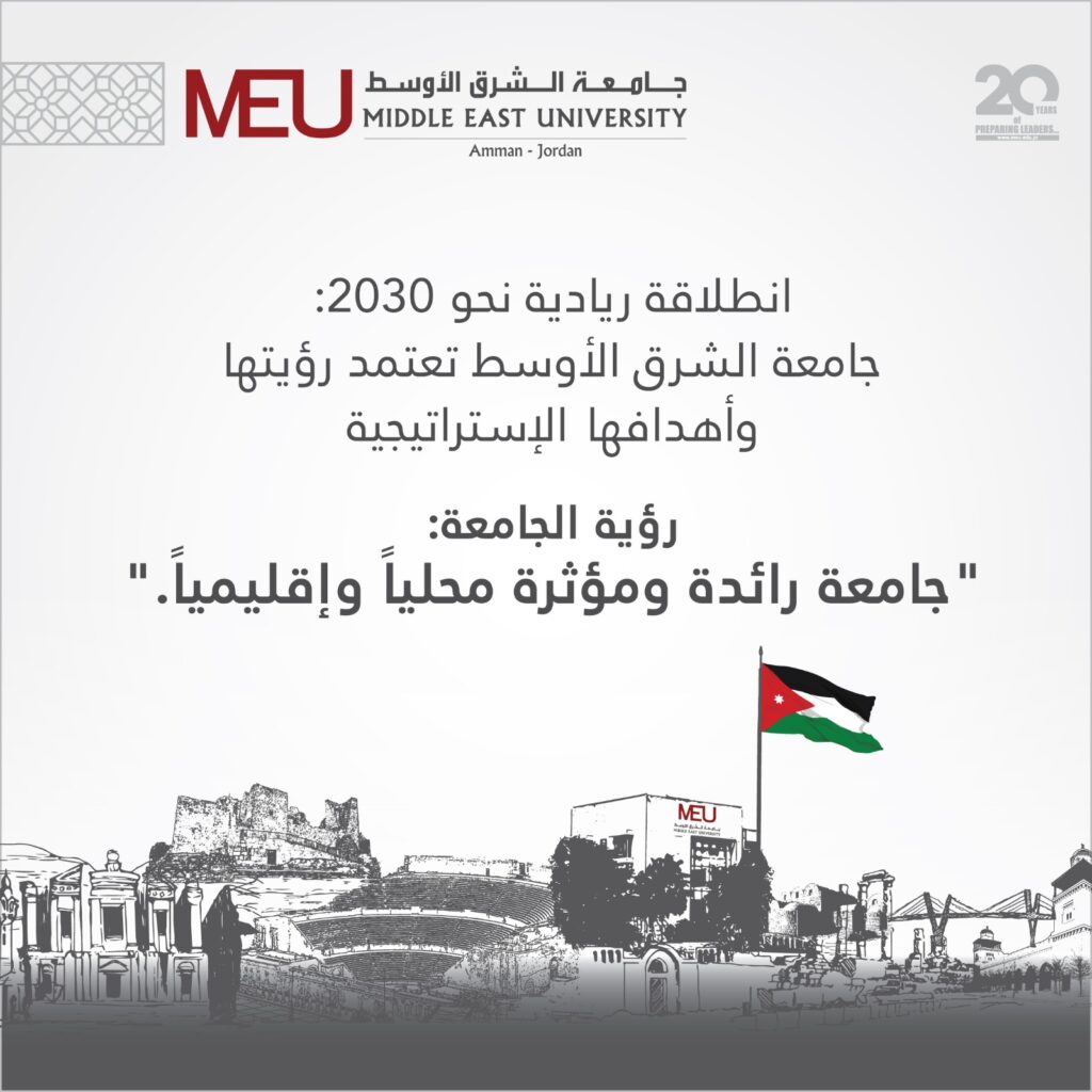 نحو 2030... جامعة الشرق الأوسط تعتمد رؤيتها وأهدافها الاستراتيجية الجديدة
